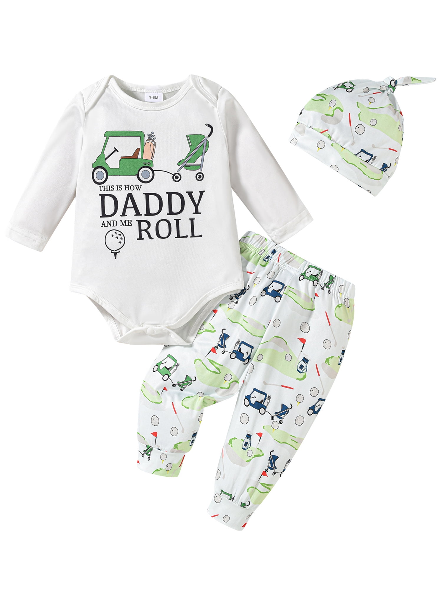 jaweiwi Baby Toddler 3Pcs Golf Outfits 0 3 6 9 12 18 Months Long Sleeve ...