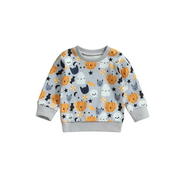 jaweiwi Baby Toddler Girls Boys Sweatshirts Halloween Clothes 0 6M 12M 18M 24M 2T 3T Pumpkin Print Long Sleeve Crew Neck Toddler Pullovers Fall Tops