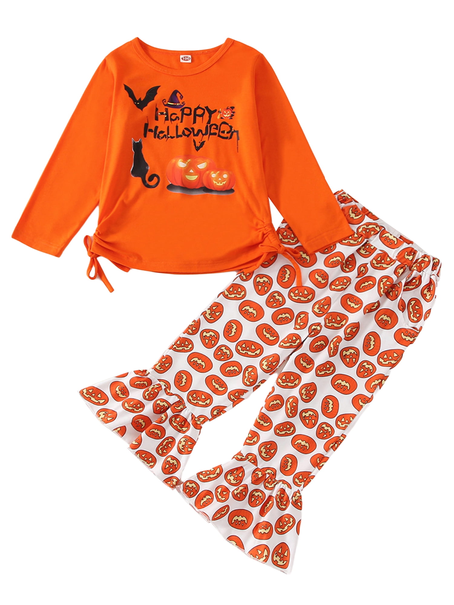 Kids Halloween Movie Outfit Set - Stripe Shirt & Brown Pants Costume For Ages 3-14