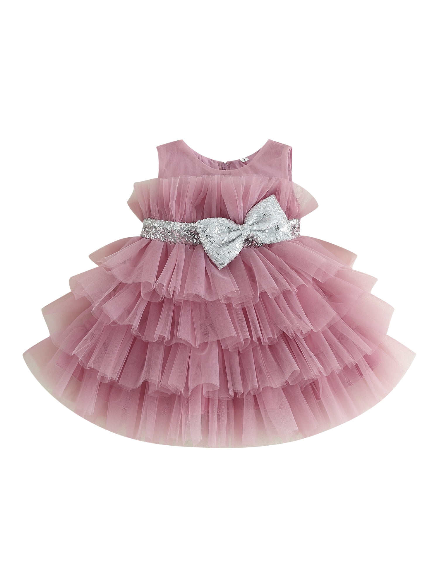 jaweiwi Kids Girls Ball Gown Dresses 12M 24M 2T 3T 4T Sleeveless Bow