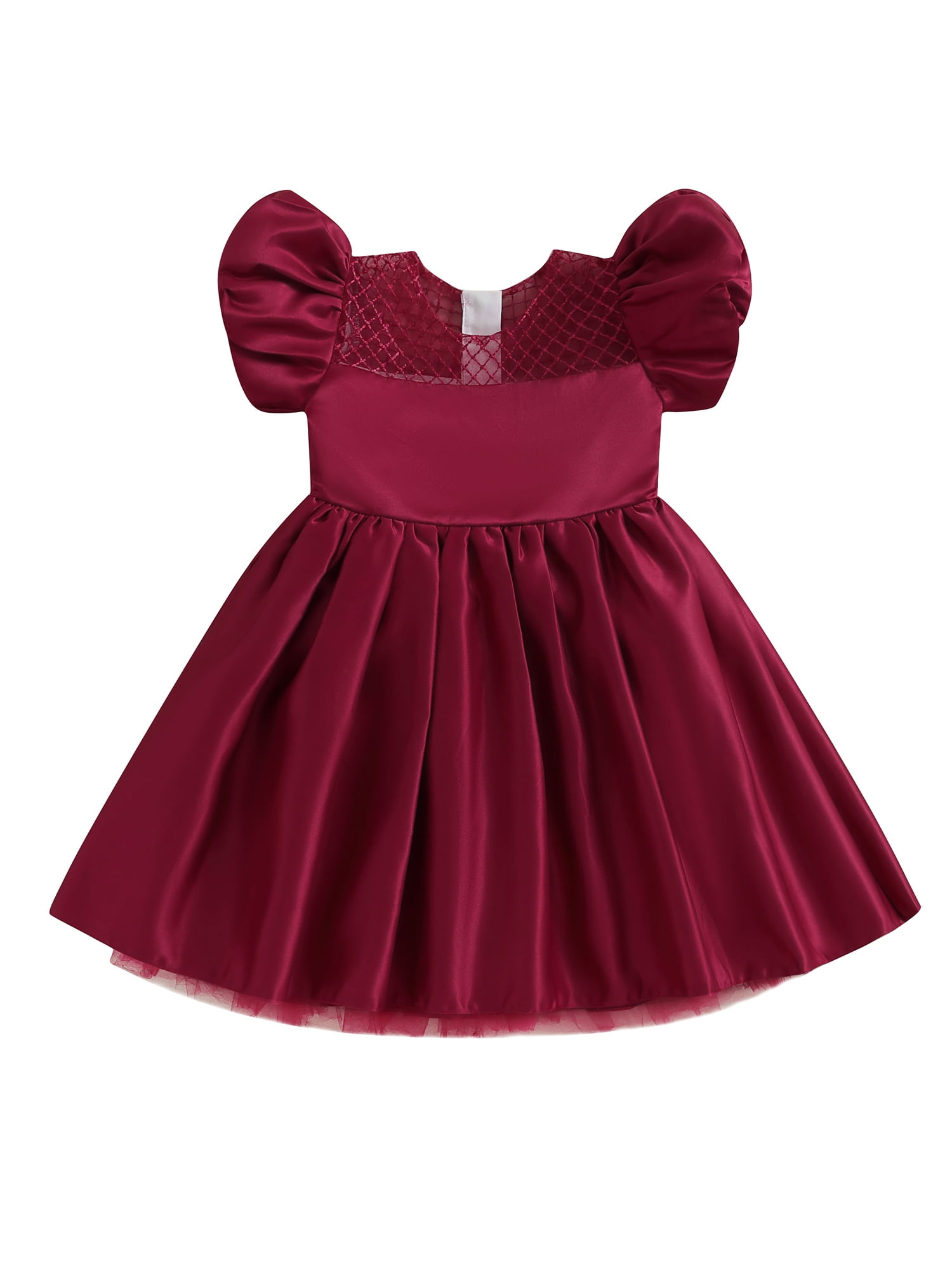 jaweiwi Kids Little Girl Party Dresses 4T 5T 6T 7T 8T 9T Puff Sleeve