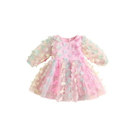 Fall Baby Girl Dresses Toddler Kids Baby Girls Floral Print Casual A Line Twirly Dress Party Princess Long Sleeve Dress Easter Dress for Baby Walmart