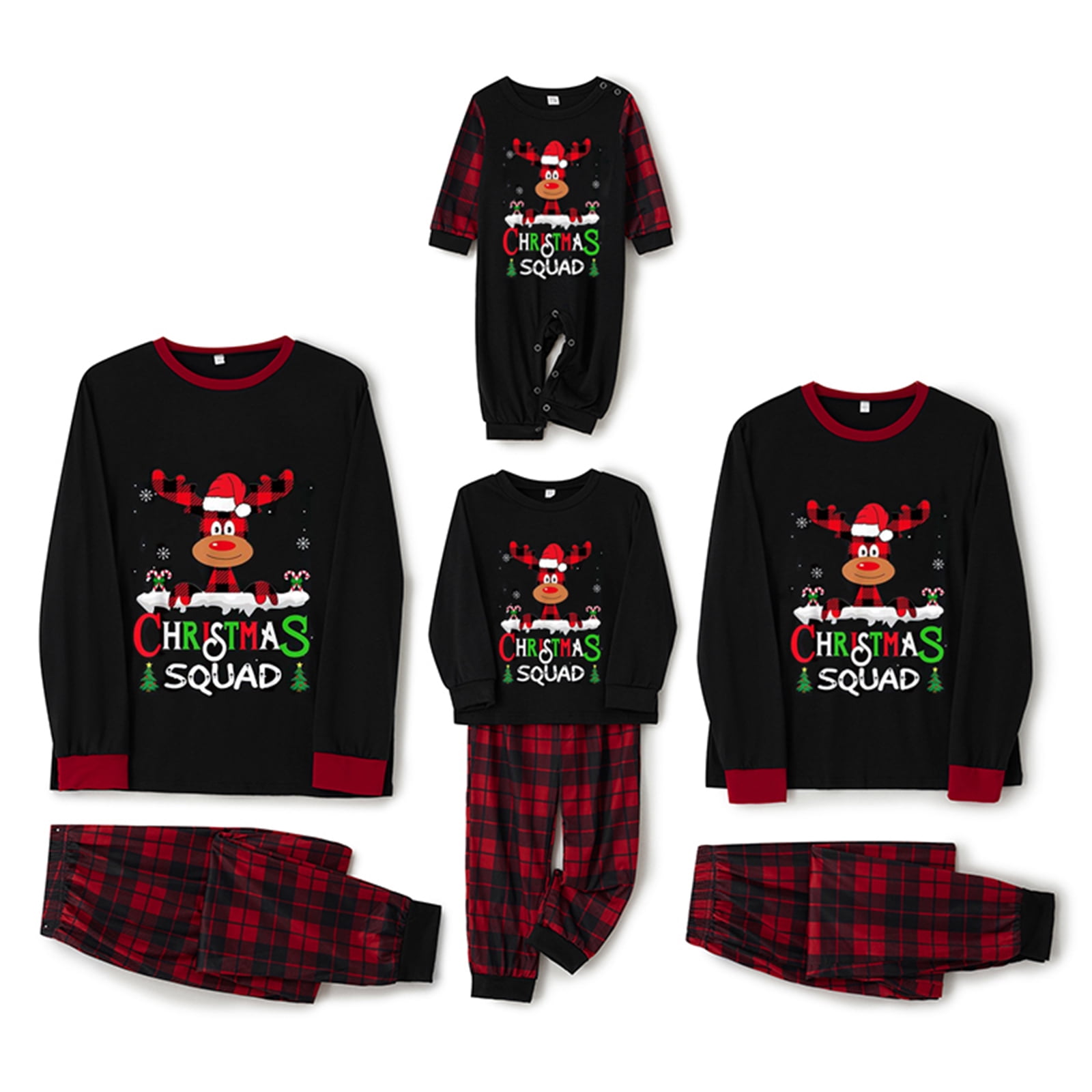 Jaweiwi Family Matching Christmas Pajamas Set, Parent-child Romper 