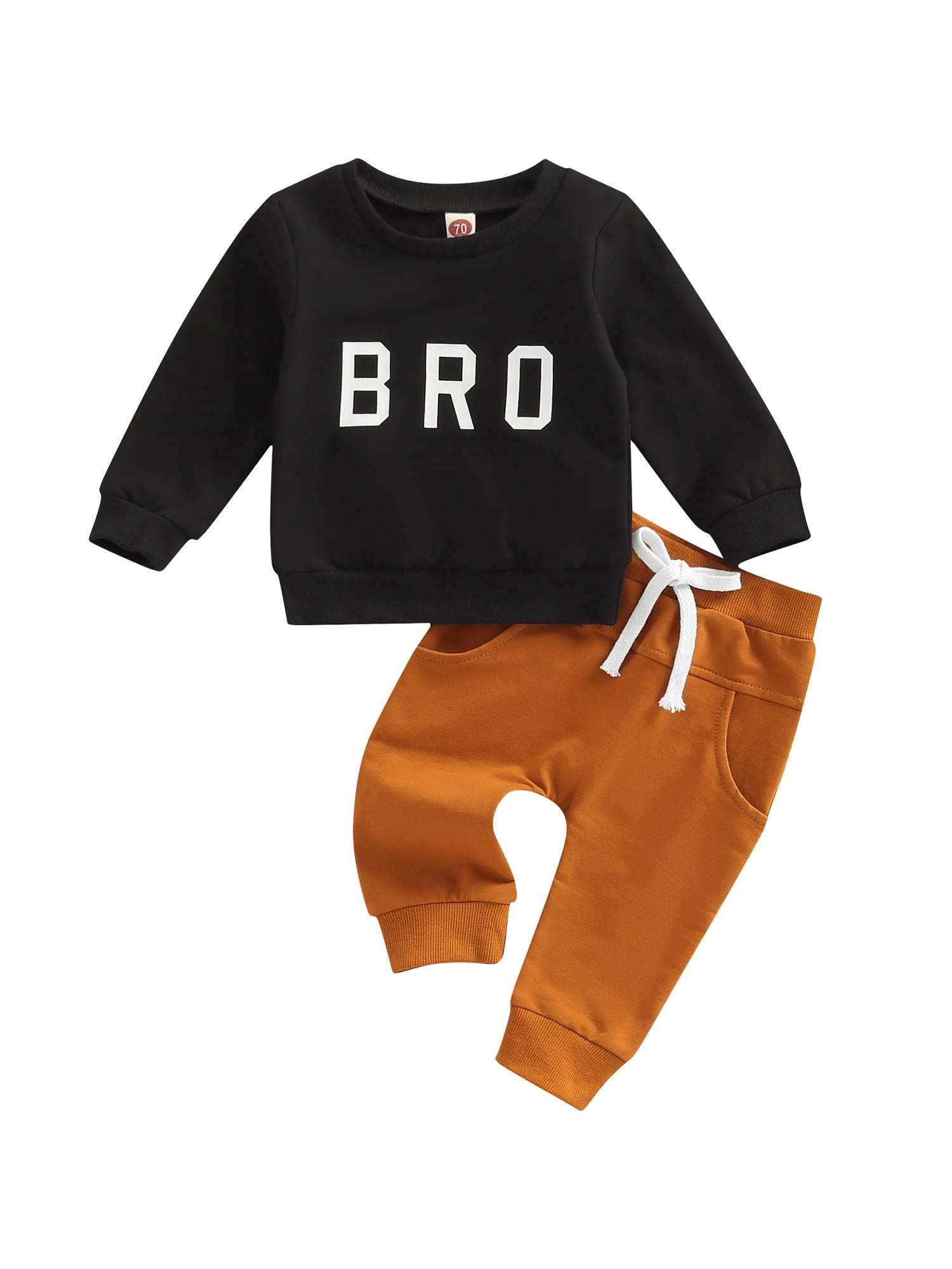 jaweiwi Toddler Baby Boys Fall Outfit Set Letter Print Long Sleeve ...