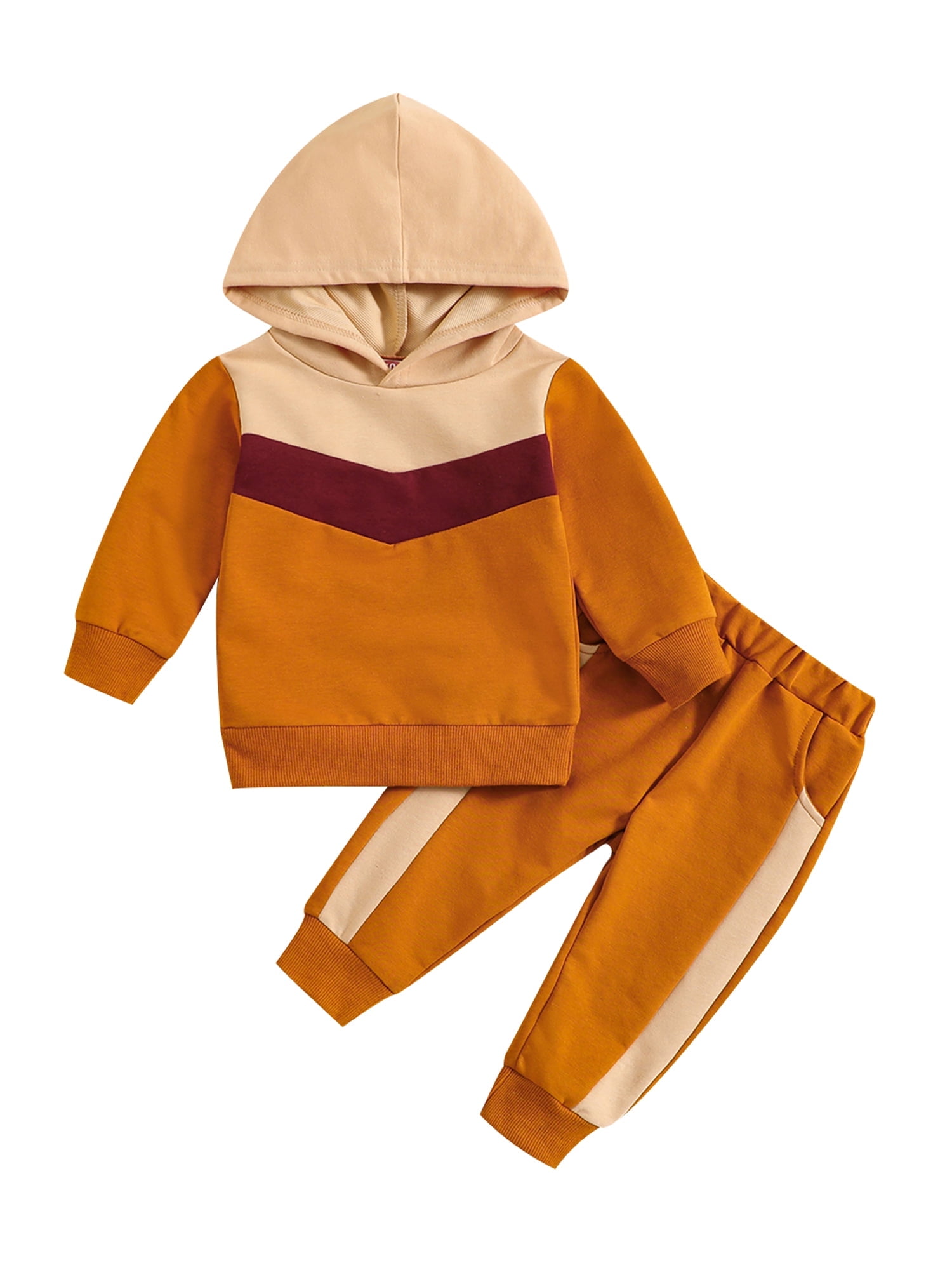 jaweiwi Toddler Boys 2PCS Fall Clothes Sets 3M 6M 12M 18M 24M 2T 3T Long Sleeve Contrast Color