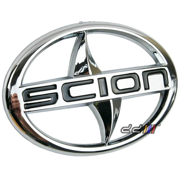 jdmotive Scion Emblem Badge, Black Emblem, Car Accessories with Chrome Effect
