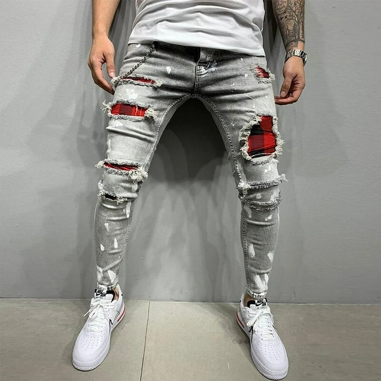 Street Solid Patchwork Skinny Mid Waist Pencil Solid Color Bottoms Street Solid Patchwork Skinny Mid Waist Pencil Solid Color Bottoms