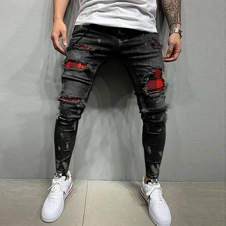Casual Solid Patchwork Skinny Mid Waist Pencil Solid Color Trousers Casual Solid Patchwork Skinny Mid Waist Pencil Solid Color Trousers