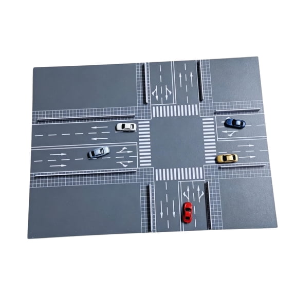 jeetily 1/150 Scale Road Model DIY Building Road Miniature Layout City Street Sand Table