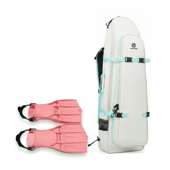 jeetily Adjustable Spring Strap Fins High Propulsion Scuba Dive Fins Build Snorkeling Flippers for Professionals Deep Sea Extended Length Fin Backpack Liter S