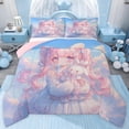 thumbnail image 1 of jejeloiu 3D Anime Girl Queen Comforter Set,Cute Rabbit Gifts Bedding Comforter Set For Princess Kids Reversible 3-Piece, 1 of 8