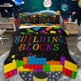 thumbnail image 1 of jejeloiu 3D Building Blocks Bedding Comforter Set,Bricks Rainbow Gradient Twin Comforter Sets,Colotful Abstract Construction Bedding Set For Boys,Luxury Bedroom Decor Reversible,2-Piece, 1 of 8