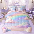 thumbnail image 1 of jejeloiu 3D Colorful Clouds 7-Piece Twin Bedding Sets,Multicolor Gradient Sky Bedding Comforter Set For Girls Kids Reversible, 1 of 8
