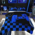 thumbnail image 1 of jejeloiu 3D Console Lovers Full Size Comforter Sets,Modern Video Game Bedding Comforter Set,Blue Black Plaid Bedding Sets For Boy,Super Cozy Room Decor Reversible,3-Piece, 1 of 8