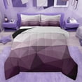 thumbnail image 1 of jejeloiu 3D Geometric Full Size Comforter Sets,White Purple Ombre Effects Bedding Comforter Set,Modern Minimalism Art Bedding Sets For Men Women,Super Cozy Room Decor Reversible,3pcs, 1 of 8