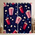 thumbnail image 1 of jejeloiu 3D Popcorn Blackout Curtains Set of 2 (52x84 Each),Vintage Cinema Movie Theater Window Curtains,Blue Circle Dots Curtains and Drapes For Teens,Breathable Home Decor, 1 of 6