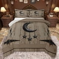 thumbnail image 1 of jejeloiu 3D Retro Moon Stars Full Size Comforter Sets,Vintage Farmhouse Cabin Bedding Sets For Teens Reversible 3pcs, 1 of 8