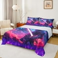 thumbnail image 1 of jejeloiu 3D Soldier Lightsaber Twin Sheet Sets,Modern Fashion Gaming Twin Fitted Sheet,Purple Pink Blue Flat Sheet For Boys,Ultra Soft Home Decor,3-Piece, 1 of 7