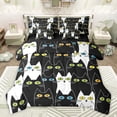 thumbnail image 1 of jejeloiu Abstract Cartoon Kitten 7-Piece Twin Bedding Sets,Colorful Cute Cat Bedding Comforter Set,White Black Sheet Sets For Girls,Super Cozy Room Decor Reversible, 1 of 8