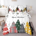 thumbnail image 1 of jejeloiu Abstract Christmas Tree 7-Piece Twin Bedding Sets,Merry Xmas Bedding Comforter Set,Black Snowflake Sheet Sets For Kids,Ultra Soft Home Decor Reversible, 1 of 8