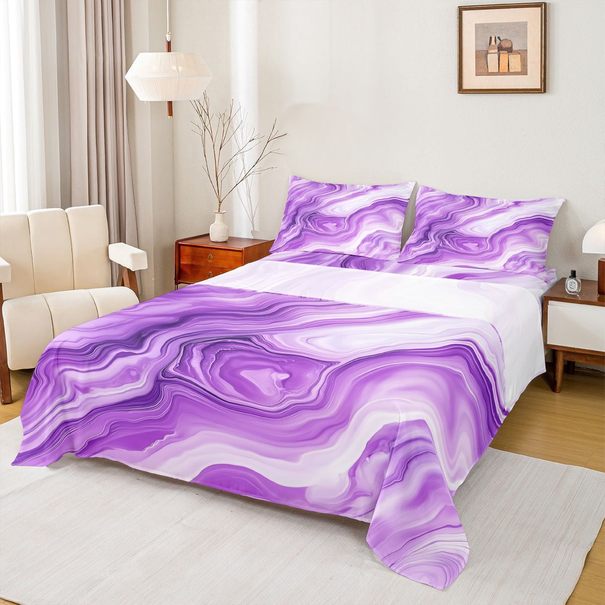 jejeloiu Abstract Fulid Artwork Bed Sheets,Modern Aesthetic Art King ...