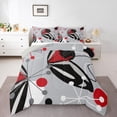 thumbnail image 1 of jejeloiu Abstract Geometric Bedding Comforter Set,Geometric Circle Dot Twin Comforter Sets,Red Black Gray Bedding Set For Men Women,Breathable Home Decor Reversible,2pcs, 1 of 8
