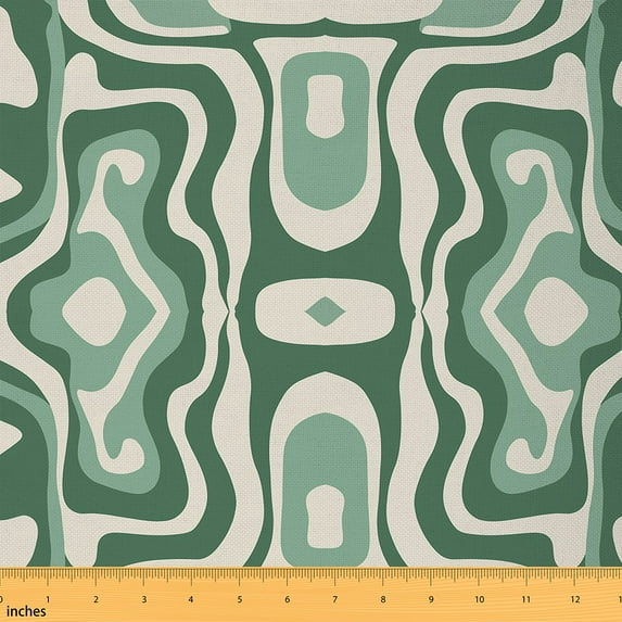 jejeloiu Abstract Geometric Fabric by the Yard 10 Yards,Modern Minimalist Geometric Room Decor Fabric by the Yard,Green Yellow Sewing Fabric For Teens,Ultra Soft Home Decor