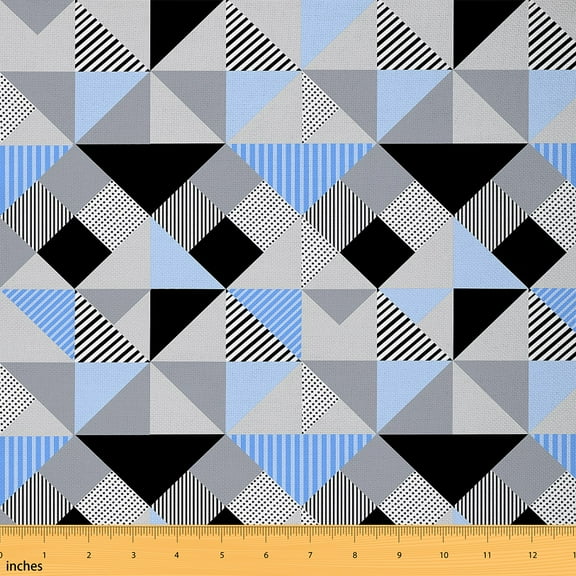 jejeloiu Abstract Geometric Fabric by the Yard 2 Yards,Geometric Triangle Room Decor Fabric by the Yard,Modern Geometrical Aesthetic Fabric for Sewing For Girls,Breathable Home Decor