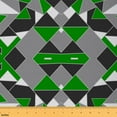 thumbnail image 1 of jejeloiu Abstract Geometric Grid Fabric by the Yard 10 Yards,Modern Minimalist Geometric Triangle Room Decor Fabric by the Yard,Green Gray Gblack Sewing Fabric For Teens,Ultra Soft Home Decor, 1 of 6
