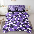 thumbnail image 1 of jejeloiu Abstract Geometric Lines Bedding Comforter Set 7 Pieces,Geometric Theme Full Bedding Set,Black White Purple Fitted Sheet Flat Sheet For Children,Breathable Home Decor Reversible, 1 of 8