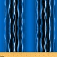thumbnail image 1 of jejeloiu Abstract Geometric Lines Fabric by the Yard 1 Yard,Geometric Theme Home Decor Fabric by the Yard,Blue Black Stripes Sewing Fabric For Children,Breathable Home Decor, 1 of 6