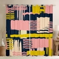thumbnail image 1 of jejeloiu Abstract Geometric Striped Curtains Pack of 2 (42x84 Each),Retro Lines Pattern Curtains Blackout,Pink Orange Deepblue Bedroom Curtains For Girls Kids,Breathable Home Decor, 1 of 6