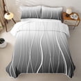 thumbnail image 1 of jejeloiu Abstract Geometric Striped Quilt Full For Boys,Gray Abstract Lines Full Bedspread Sets For Kids,3 Pieces, 1 of 7