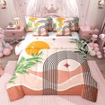 thumbnail image 1 of jejeloiu Abstract Geometric Stripes 7-Piece Bedding Comforter Set,Modern Aesthetic King Bedding Sets For Girl Teens Reversible, 1 of 8