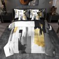 thumbnail image 1 of jejeloiu Abstract Geometric Stripes 7-Piece Twin Bedding Sets,White Gray Gold Bedding Comforter Set For Men Women Reversible, 1 of 8