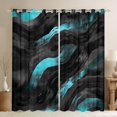 thumbnail image 1 of jejeloiu Abstract Geometric Stripes Curtains Pack of 2 (42x84 Each),Cyan Black Curtains Blackout For Men Women, 1 of 6
