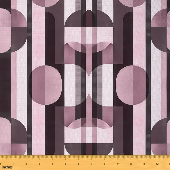 jejeloiu Abstract Geometric Stripes Fabric by the Yard 1 Yard,Modern Minimalist Geometric Circular Home Decor Fabric by the Yard,Green Yellow Sewing Fabric For Teens,Ultra Soft Home Decor