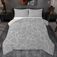 thumbnail image 1 of jejeloiu Abstract Geometric Stripes Twin Comforter Sets,Gray White Bedding Set For Teens Boys Reversible 2pcs, 1 of 8