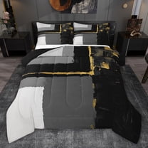 jejeloiu Abstract Geometric Twin Comforter Sets,Black White Bedding Set For Men Women Reversible 2-Piece