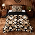 thumbnail image 1 of jejeloiu Abstract Geometric Twin Comforter Sets,Tribal Motif Bedding Set For Boys,Beige Brown,Black Reversible,2 Pieces,1 Comforter and 1 Pillowcase, 1 of 7