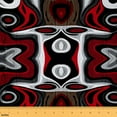 thumbnail image 1 of jejeloiu Abstract Geometric Pattern Fabric by the Yard 1 Yard,Geometric Aesthetic Home Decor Fabric by the Yard,Red White Black Sewing Fabric For Girls Boys,Super Cozy Room Decor, 1 of 6