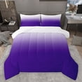 thumbnail image 1 of jejeloiu Abstract Gradient Effects Full Size Comforter Sets,Minimalsim Ombre Bedding Comforter Set,White Purple Bedding Sets For Kids,Breathable Home Decor Reversible,3-Piece, 1 of 8
