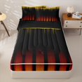 thumbnail image 1 of jejeloiu Abstract Lines Pattern Zipper Twin Comforter Sets with Fitted Sheet and 2 Pillowcases For Adults,Yellow Black Orange Zipper Bedding Set For Girls,Reversible,4-Piece, 1 of 7