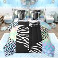 thumbnail image 1 of jejeloiu Abstract Loves Pattern 7 Pieces Bedding Comforter Set,Zebra Leopard Print Full Bedding Set,Modern Geometric Stripe Fitted Sheet Flat Sheet For Girls,Ultra Soft Home Decor Reversible, 1 of 8
