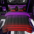 thumbnail image 1 of jejeloiu Abstract Vintage Lines 7-Piece Bedding Comforter Set,Geometric Striped Print King Bedding Sets,Red Purple Black Bed Sheets For Teens,Breathable Home Decor Reversible, 1 of 8