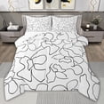 thumbnail image 1 of jejeloiu Abstract Waves Stripes Queen Comforter Set,Black White Bedding Comforter Set For Teens Kids Reversible 3pcs, 1 of 8