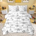 thumbnail image 1 of jejeloiu Aircraft Flying 7 Pieces Bedding Comforter Set,Ancient Airplane Print Full Bedding Set,White Gray Fitted Sheet Flat Sheet For Boys Teens,Microfiber Bedroom Decor Reversible, 1 of 8