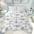thumbnail image 1 of jejeloiu Aircraft Flying Bedding Comforter Set,Ancient Airplane Print Twin Comforter Sets,White Gray Bedding Set For Boys Teens,Microfiber Bedroom Decor,2 Pieces, 1 of 8