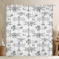 thumbnail image 1 of jejeloiu Aircraft Flying Black Out Curtains,Ancient Airplane Print Curtains Pack of 2 (42x63 Each),White Gray Bedroom Curtains For Boys Teens,Microfiber Bedroom Decor, 1 of 6