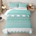 thumbnail image 1 of jejeloiu Airy Border Bed Spread Queen For Men Women,Soft Print Queen Coverlet Set,Mint White,3 Pieces, 1 of 7